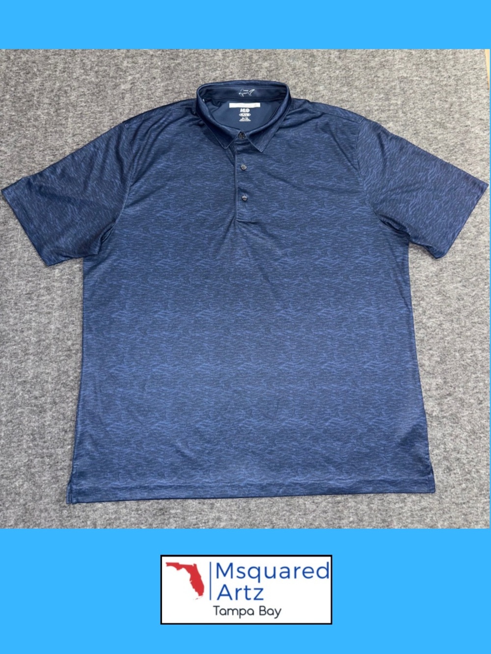 Greg Norman ML75 Play Dry Men’s XL Navy Blue Performance Golf Polo Shirt